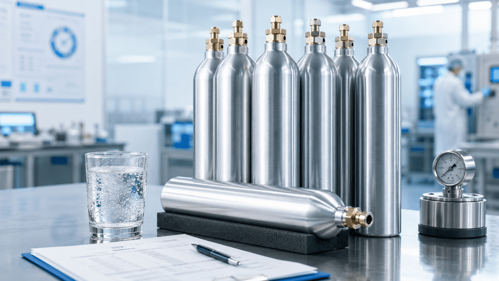 Food-grade CO2 cylinders for soda makers with quality inspection and COA documentation